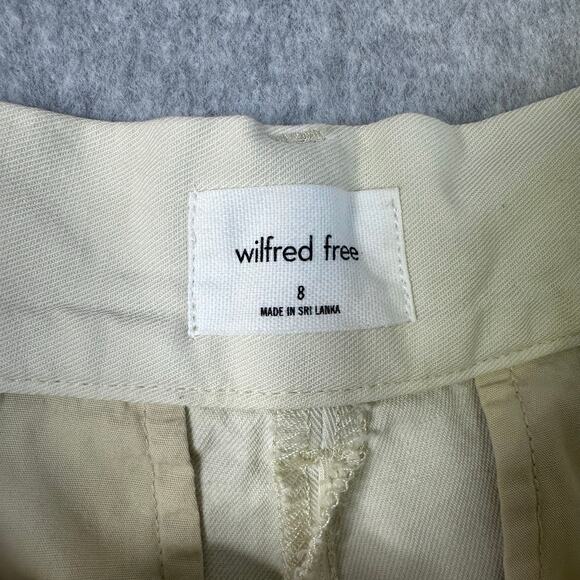 Wilfred Free Cabin Shorts Light Khaki Womens Sz 8 Cotton Linen Pleated High-Rise - Picture 4 of 6